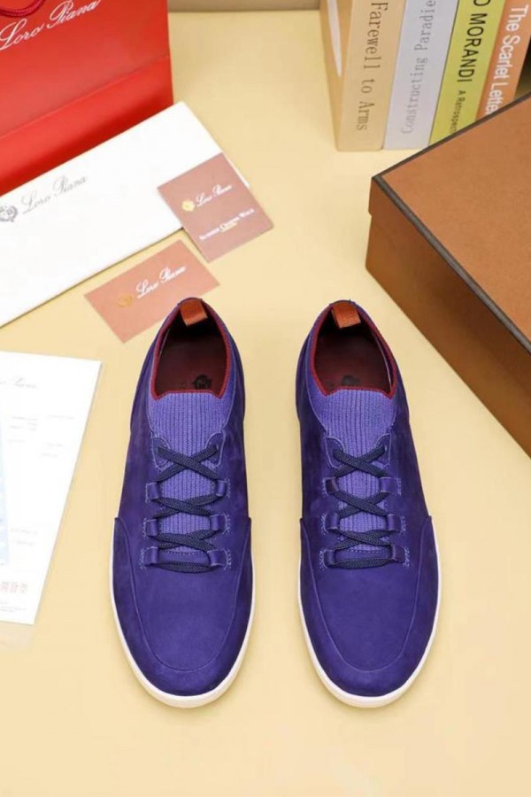 Замшевые кроссовки Loro Piana Soho Walk - Purple