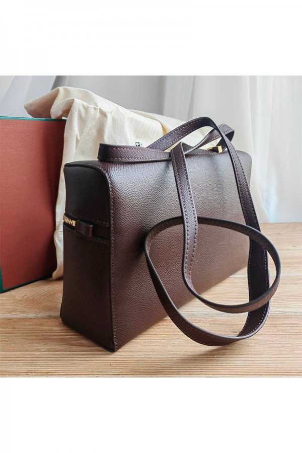 Кожаная сумка Loro Piana 28x15.5 см - Brown