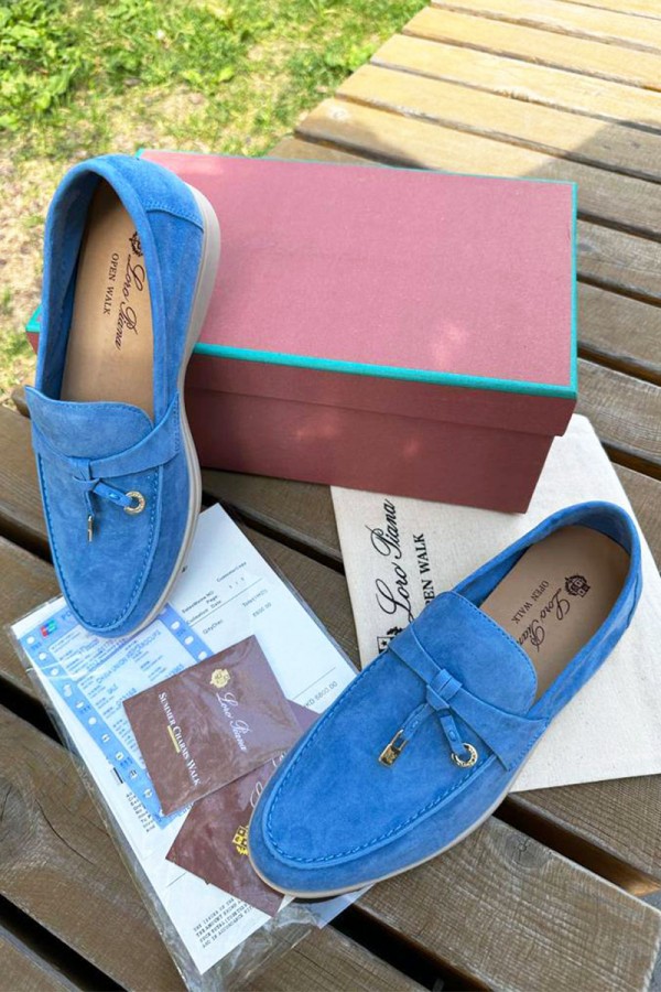 Женские замшевые лоферы Loro Piana Open Walk