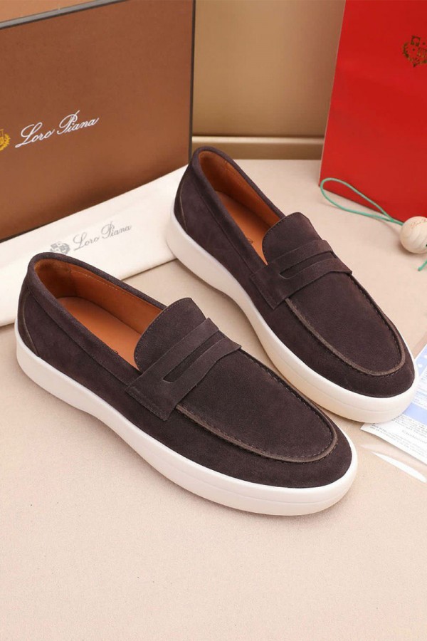 Замшевые лоферы Loro Piana Summer Walk - Brown