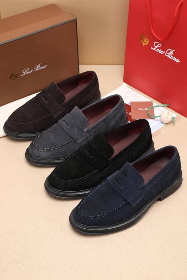 Замшевые лоферы Loro Piana Travis - Black