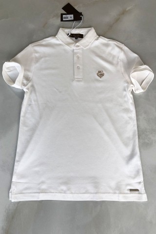 Белое мужское поло Loro Piana embroidered logo