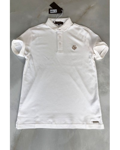 Белое мужское поло Loro Piana embroidered logo
