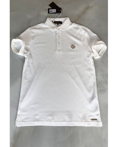 Белое мужское поло Loro Piana embroidered logo