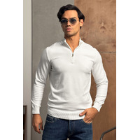 Белый джемпер Loro Piana Zip Neck