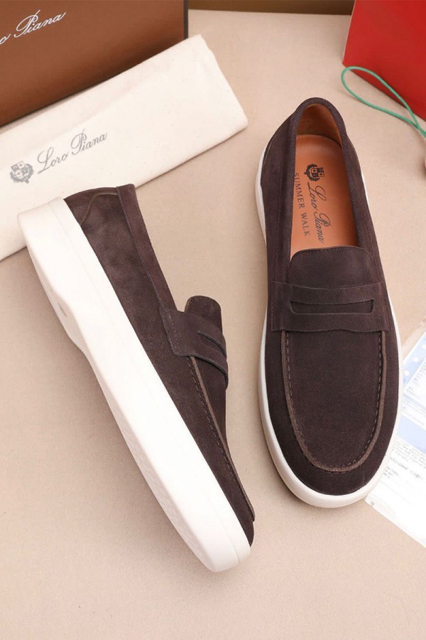 Замшевые лоферы Loro Piana Summer Walk - Brown