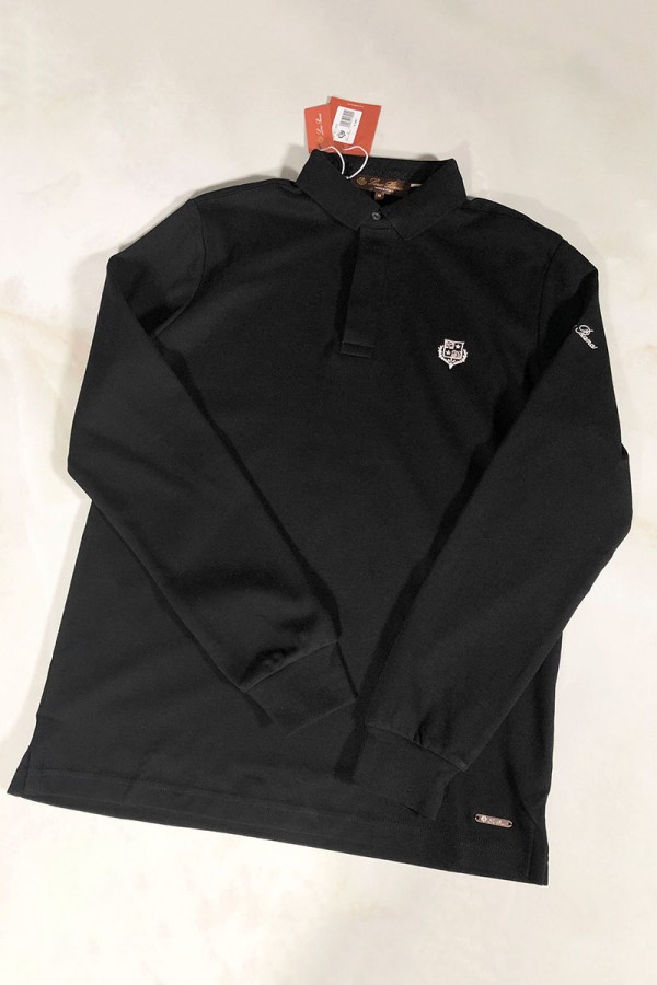 Поло с длинным рукавом Loro Piana logo-embroidered - Black