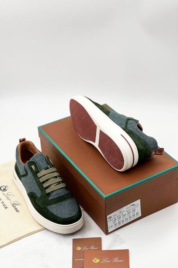Комбинированные кроссовки Loro Piana Newport - Green