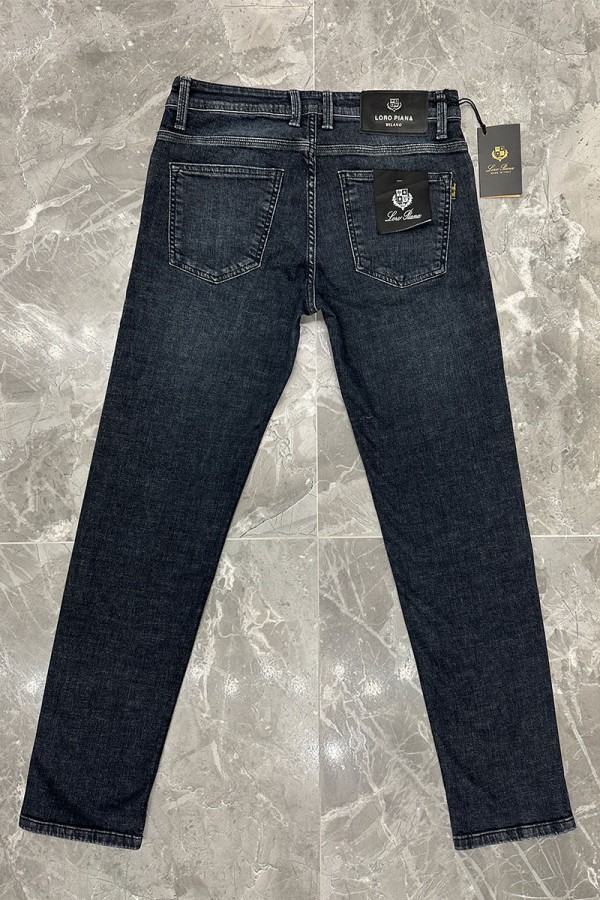 Джинсы тёмно-синего цвета Loro Piana regular fit