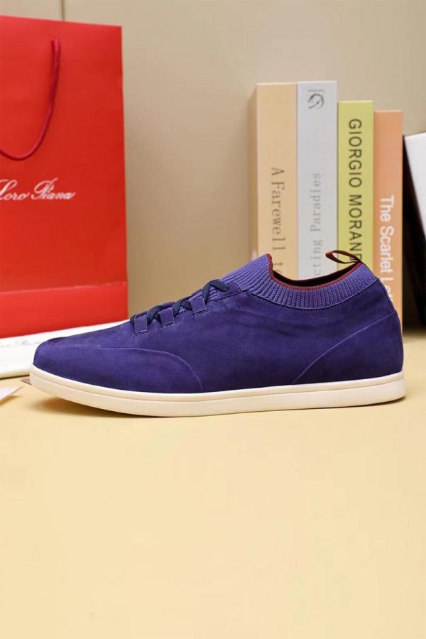 Замшевые кроссовки Loro Piana Soho Walk - Purple