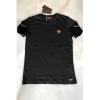 Чёрная мужская футболка Loro Piana embroidered logo