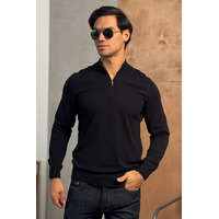 Чёрный джемпер Loro Piana Zip Neck