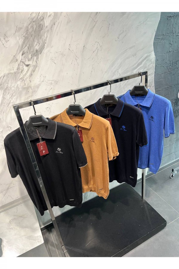 Мужское поло Loro Piana zip-neck - Navy