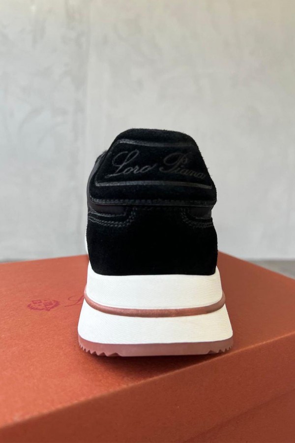 Замшевые кроссовки Loro Piana Week End Walk - Black