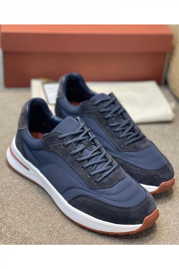 Замшевые кроссовки Loro Piana Week End Walk - Blue