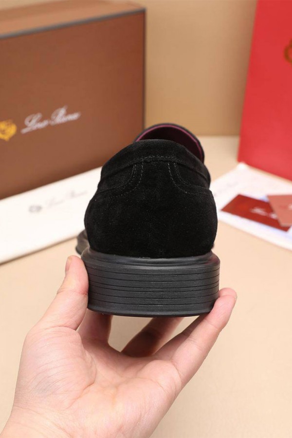 Замшевые лоферы Loro Piana Travis - Black