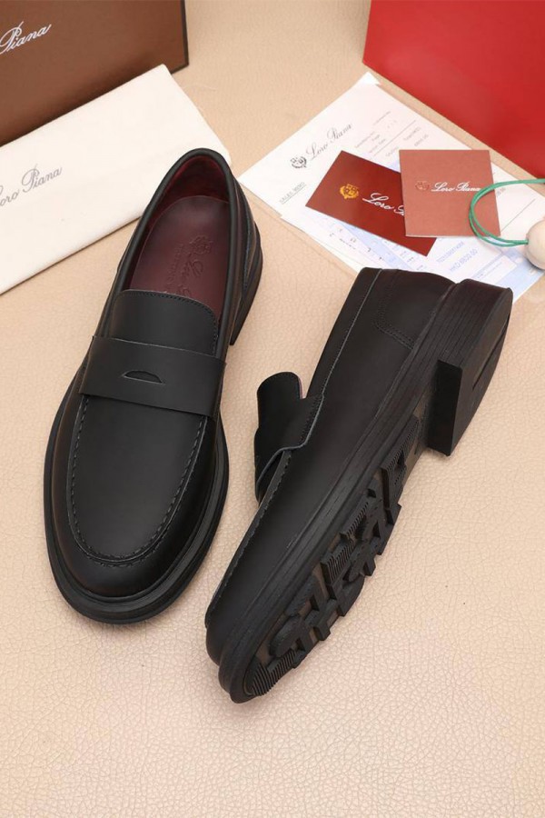 Кожаные лоферы Loro Piana Travis - Black