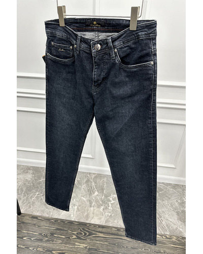 Джинсы тёмно-синего цвета Loro Piana regular fit