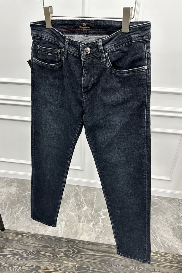 Джинсы тёмно-синего цвета Loro Piana regular fit