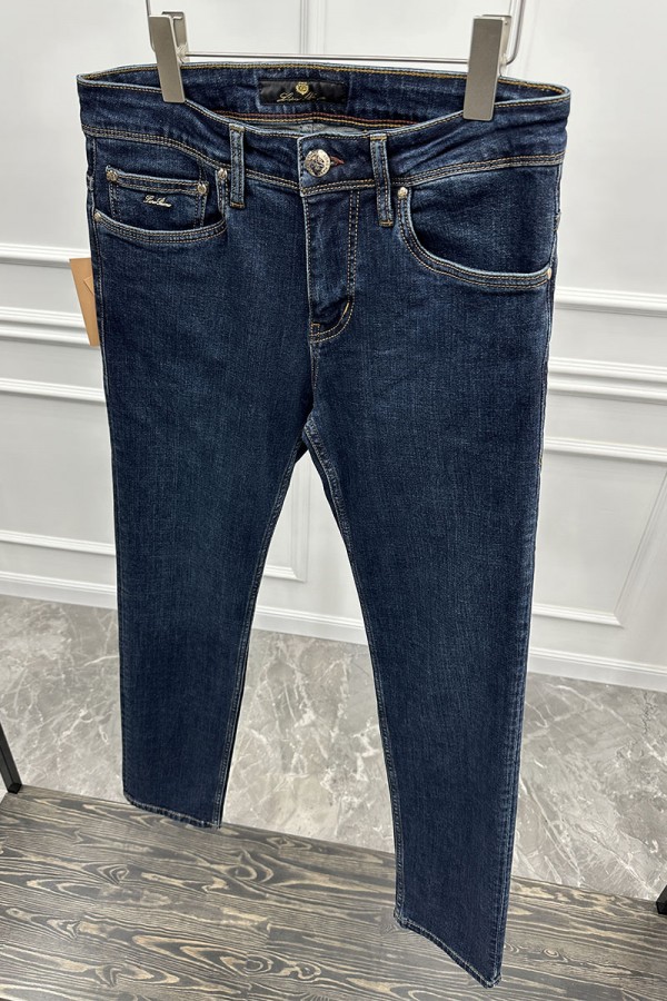 Джинсы тёмно-синего цвета Loro Piana regular fit