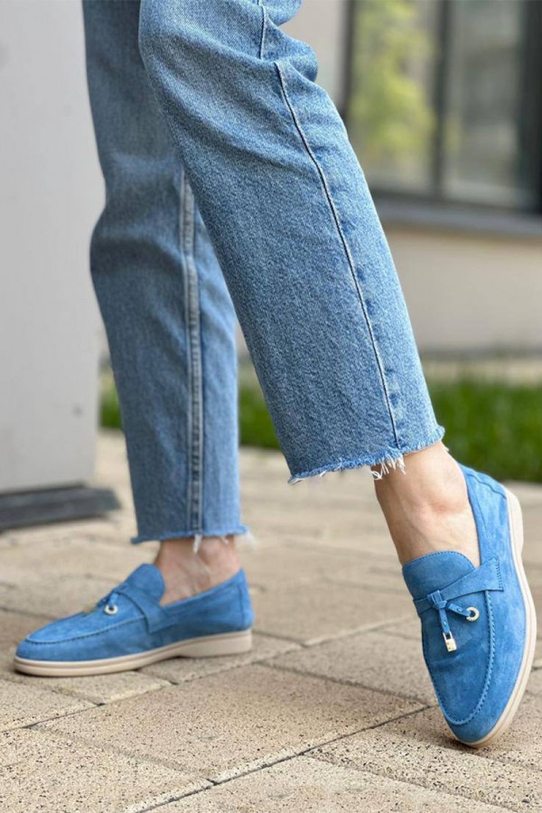 Женские замшевые лоферы Loro Piana Open Walk