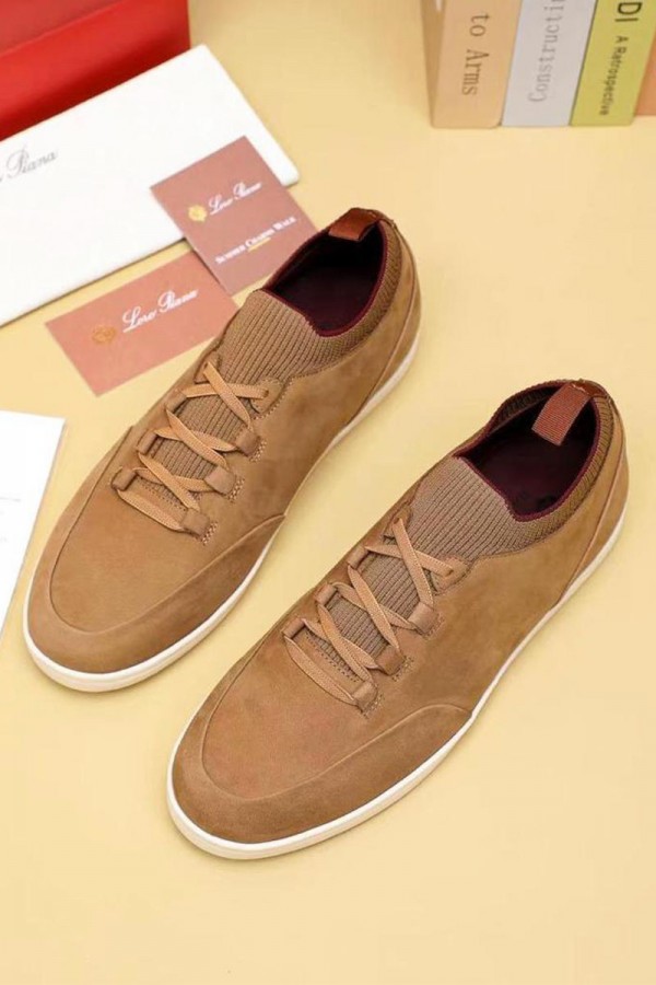 Замшевые кроссовки Loro Piana Soho Walk - Brown