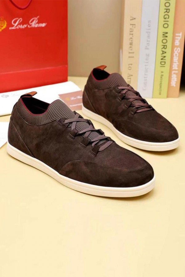 Замшевые кроссовки Loro Piana Soho Walk - Brown