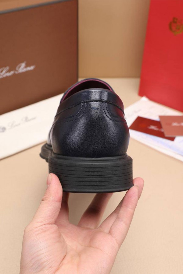 Кожаные лоферы Loro Piana Travis - Navy