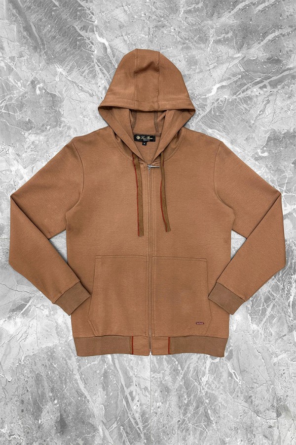 Мужская кофта на молнии Loro Piana - Brown