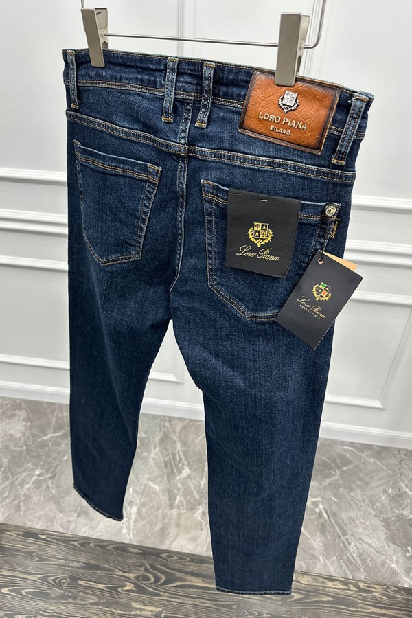 Джинсы тёмно-синего цвета Loro Piana regular fit