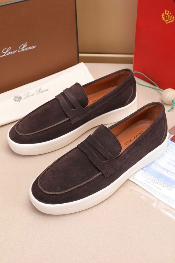 Замшевые лоферы Loro Piana Summer Walk - Brown