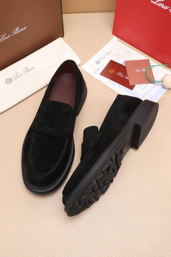 Замшевые лоферы Loro Piana Travis - Black