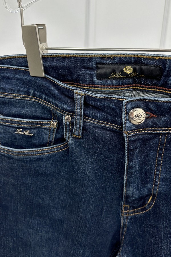 Джинсы тёмно-синего цвета Loro Piana regular fit