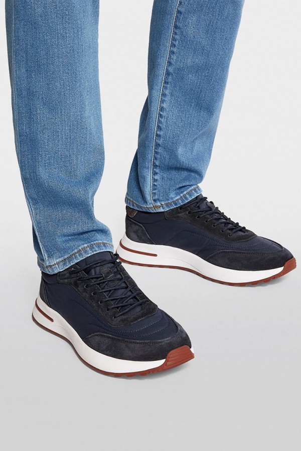 Замшевые кроссовки Loro Piana Week End Walk - Blue