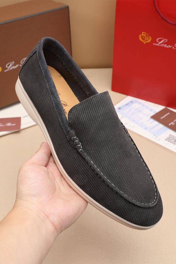 Мужские лоферы Loro Piana Summer Walk - Dark Grey