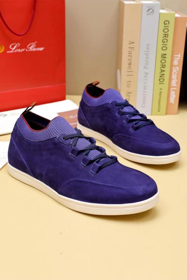 Замшевые кроссовки Loro Piana Soho Walk - Purple