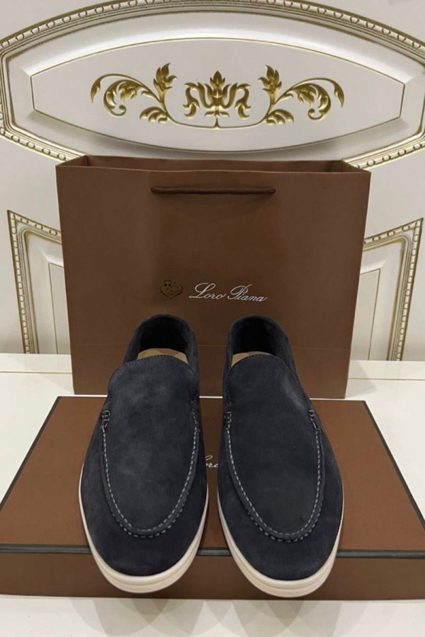 Мужские замшевые лоферы Loro Piana Summer Walk