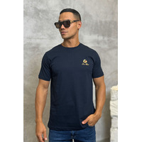 Футболка синего цвета Loro Piana logo-embroidered