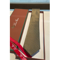 Галстук Loro Piana geometric logo-print premium - Brown