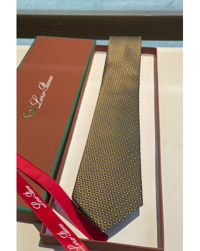 Галстук Loro Piana geometric logo-print premium - Brown