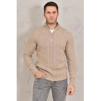 Кашемировый свитер Loro Piana Premium zip-neck - Beige
