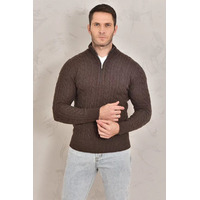 Кашемировый свитер Loro Piana Premium zip-neck - Brown