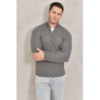 Кашемировый свитер Loro Piana Premium zip-neck - Dark Grey