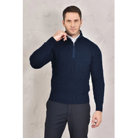 Кашемировый свитер Loro Piana Premium zip-neck - Navy