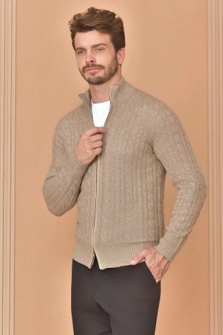 Кашемировый свитер Loro Piana Premium zip-up - Beige