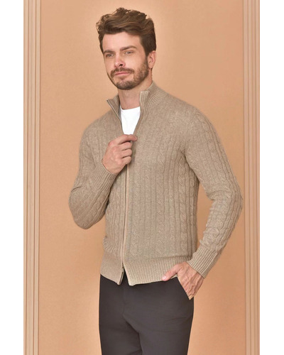 Кашемировый свитер Loro Piana Premium zip-up - Beige