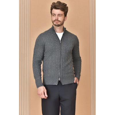 Кашемировый свитер Loro Piana Premium zip-up - Dark Grey