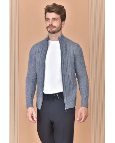 Кашемировый свитер Loro Piana Premium zip-up - Grey