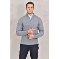 Кашемировый свитер Loro Piana Premium zip-neck - Grey