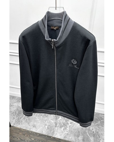 Кофта на молнии Loro Piana logo-embroidered - Black